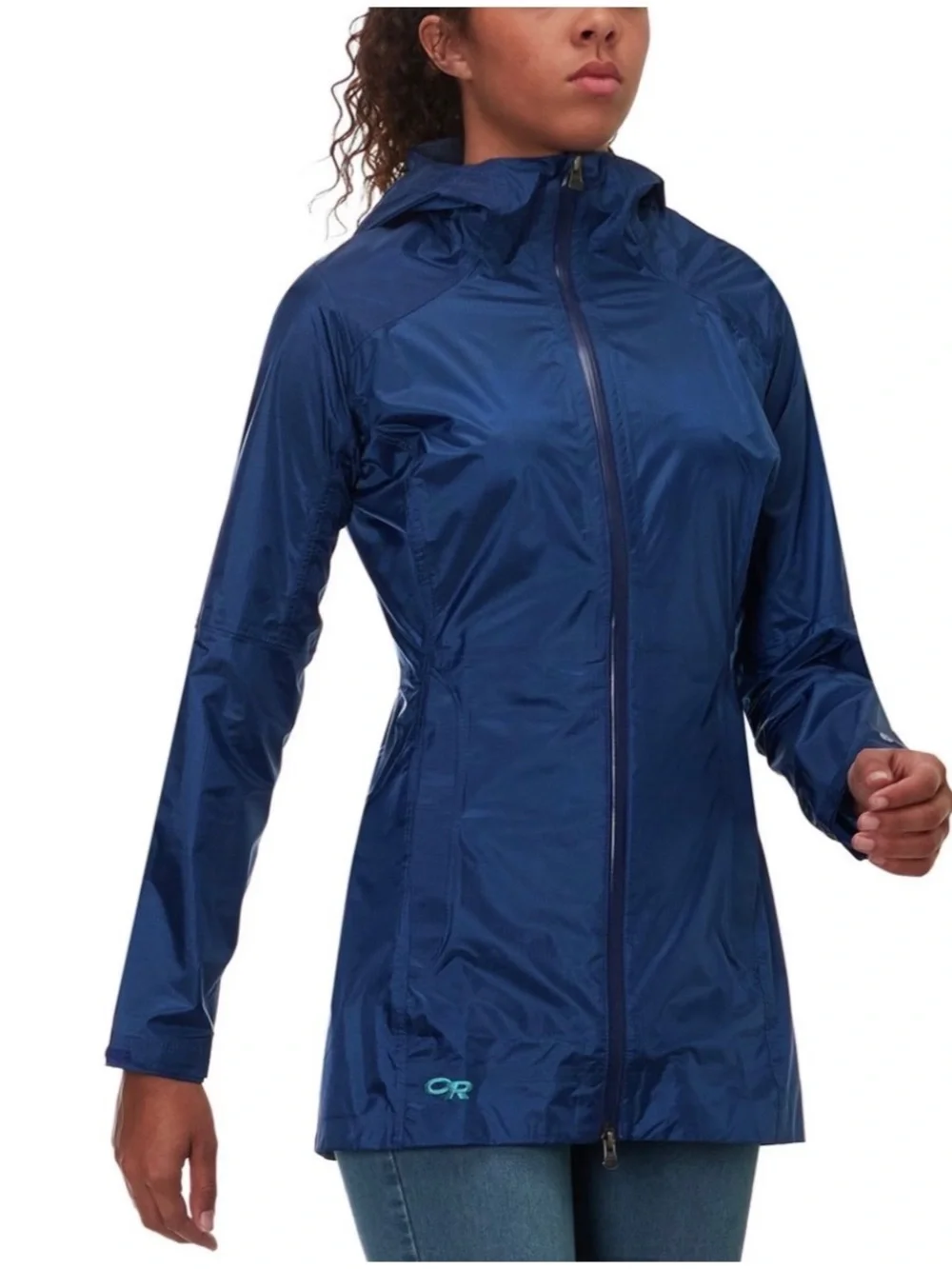Outdoor Research Women’s Sz S Blue Jacket Helium Traveler Lightweight Hooded